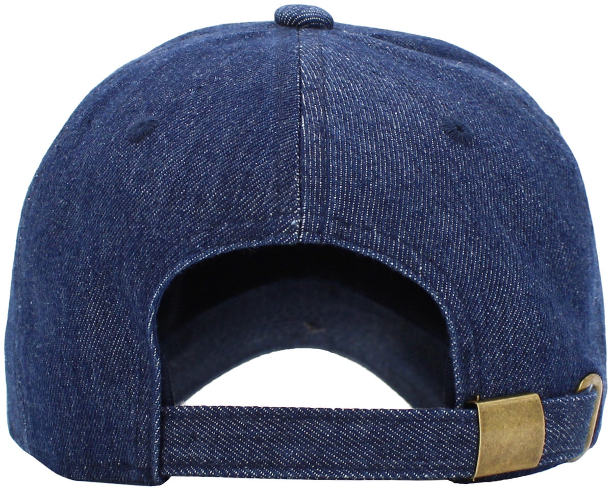 Dark Denim Low Profile Baseball Caps Back View